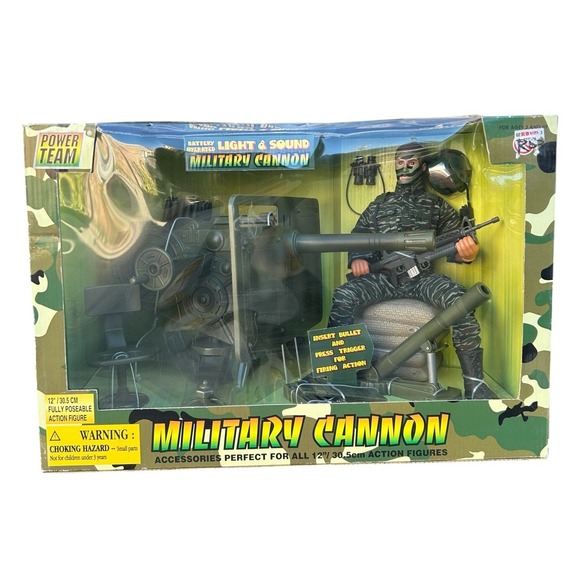 Power Team Military Cannon Set Soldier Light‎ & Sound 12